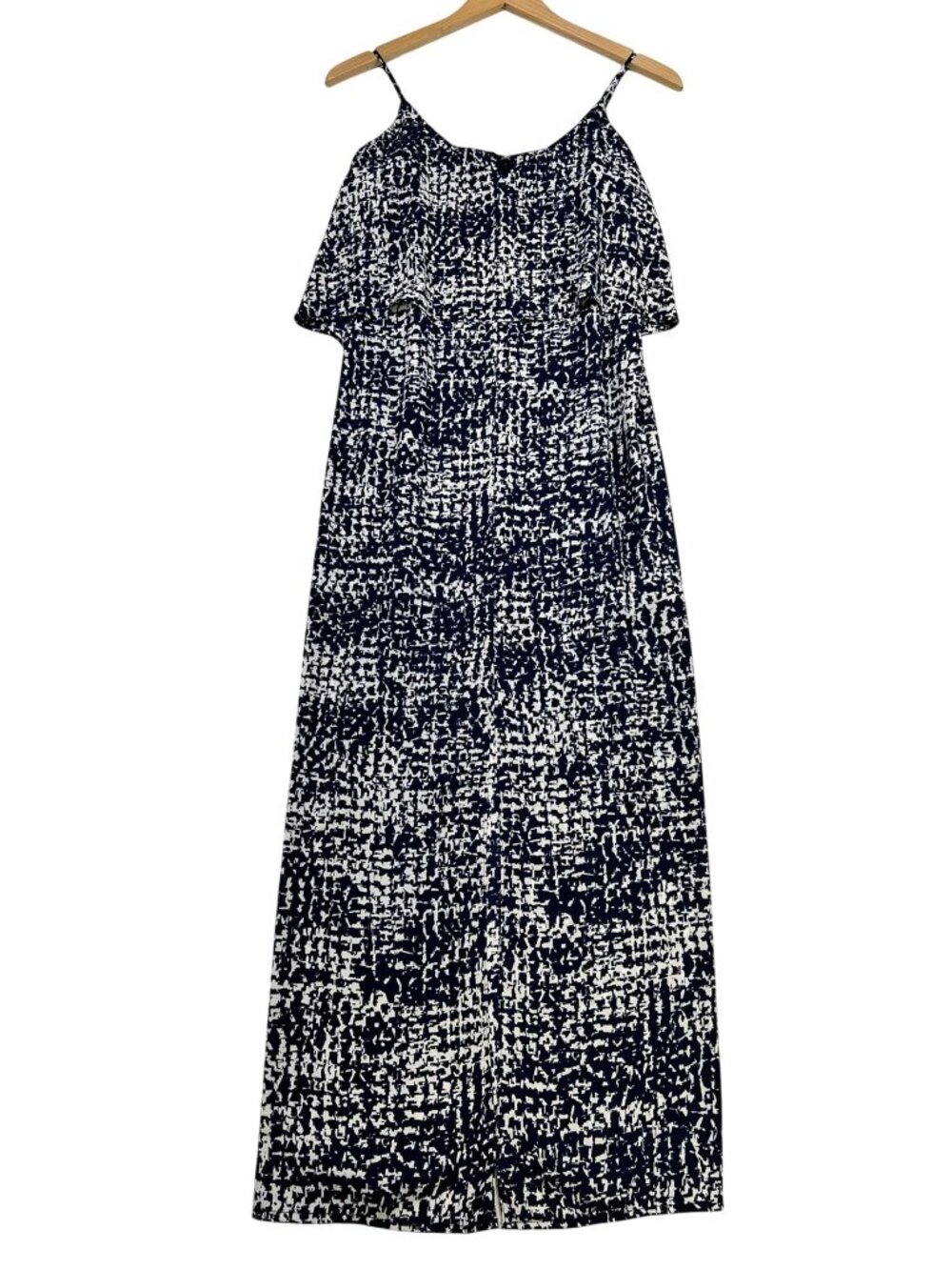 White House Black Market Womens All Over Print Sleeveless Maxi Dress Size 6 Blue
